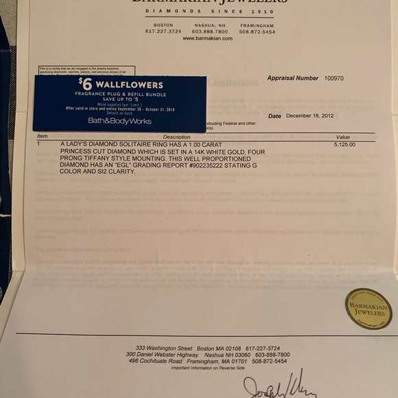 1 CT PRINCESS CUT DIAMOND ENGAGEMENT RING W PAPERS - Picture 4 of 4